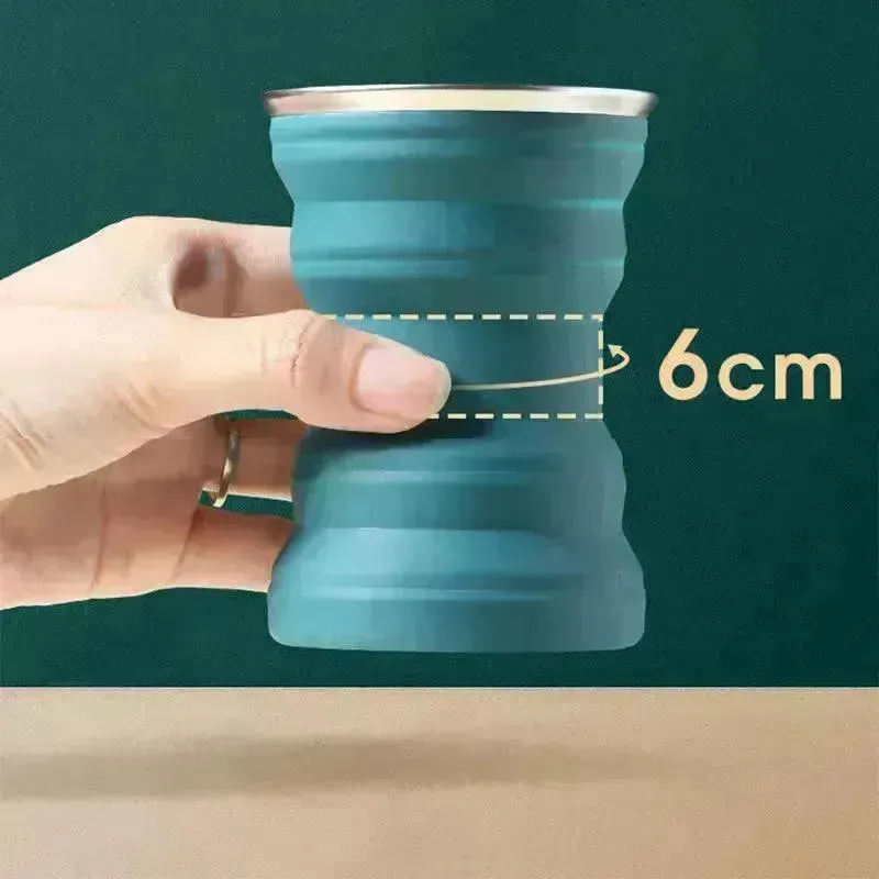 Collapsible Silicone Water Cup with Lid (320 ml)