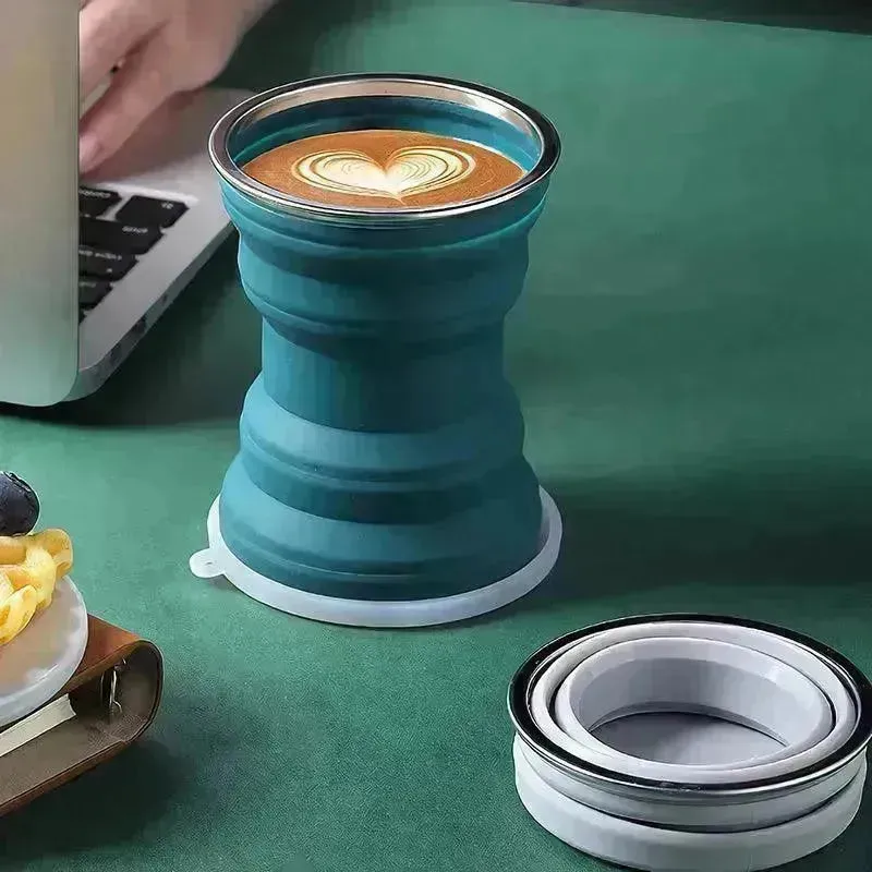 Collapsible Silicone Water Cup with Lid (320 ml)