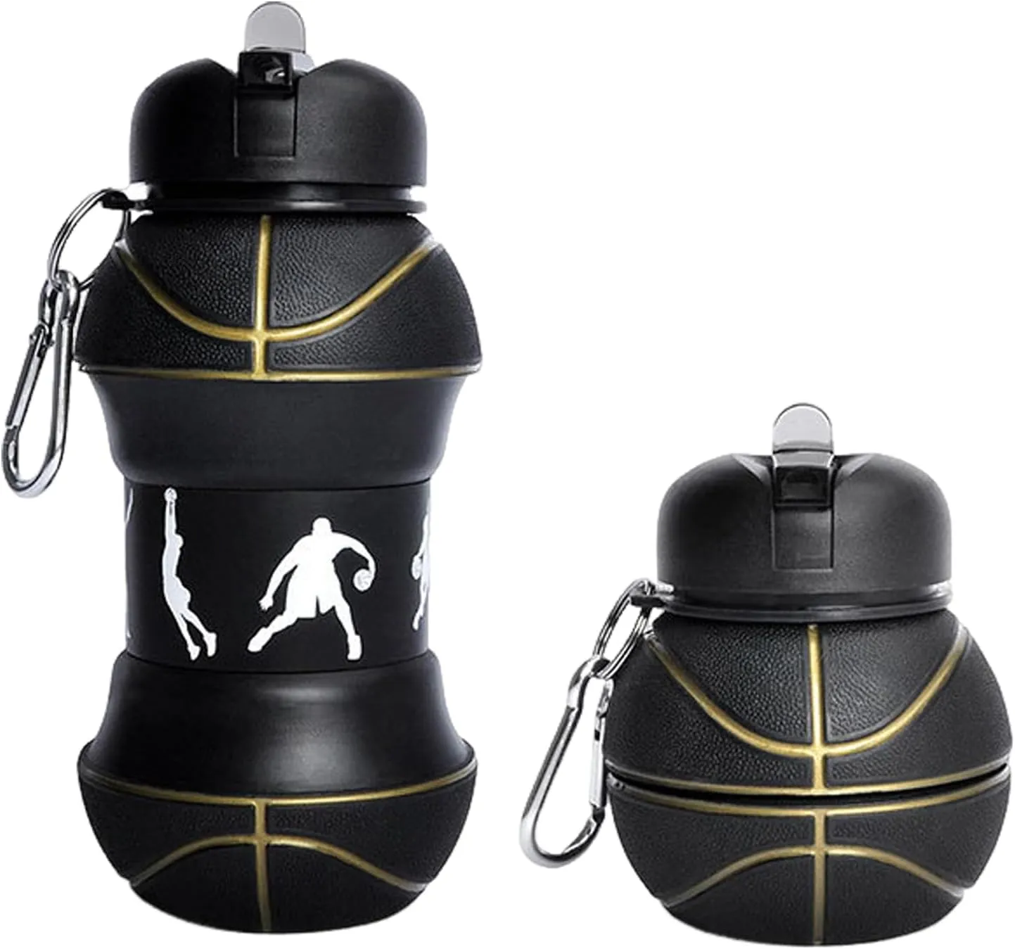 Collapsible Water Bottle Leak-Proof Reusable Food Grade BPA Free Heat-Resistant Portable Refillable Silicone Sports Bottle B