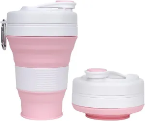 Collapsible Water Bottle，Reuseable BPA Free Foldable Silicone Bottle For Travel Camping Hiking Leakproof Portable Water Bottles With Clip