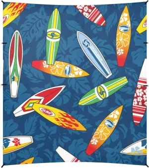 Colorful Surfboard Hibiscus Beach Tent Camping Sun Shelters Portable Outdoor Canopy Sun Shade for Camping Trips Fishing Backyard Fun or Picnics Easy Setup with Carrying Bag