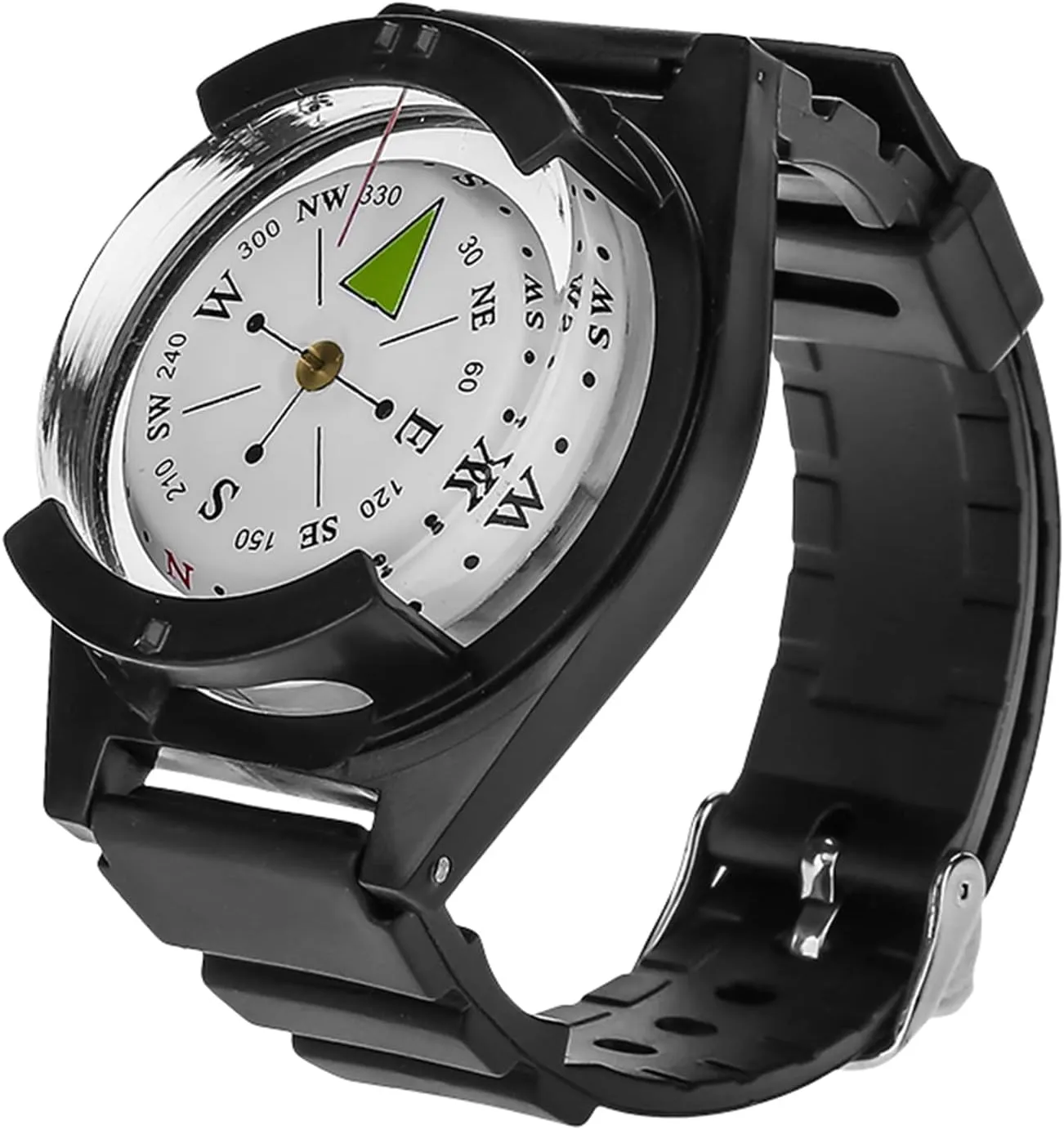 Compact and Lightweight Outdoor Watch with ABS Compass and Rubber Watchband - Essential Tool Accessory for Adventurers