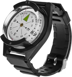 Compact and Lightweight Outdoor Watch with ABS Compass and Rubber Watchband - Essential Tool Accessory for Adventurers