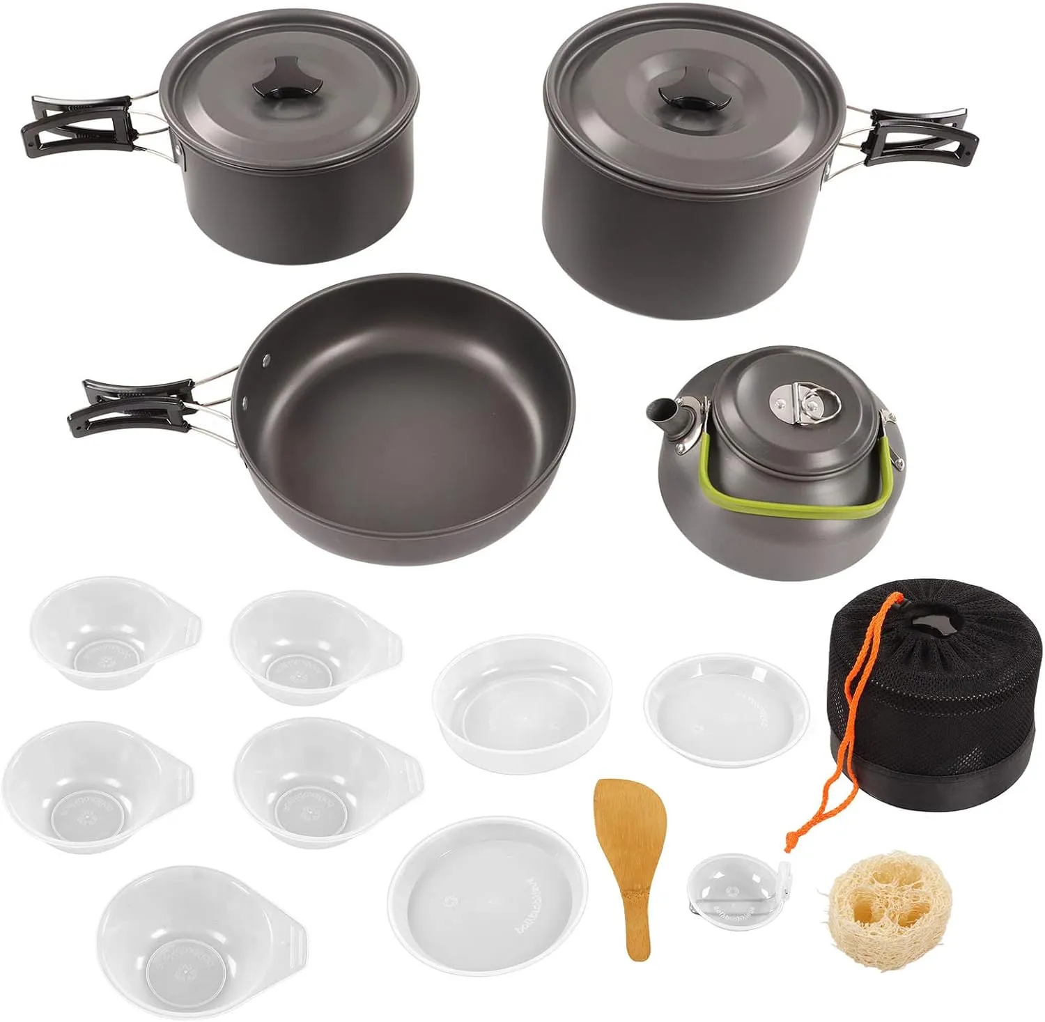 Compact and Outdoor Cook Set,Camping Cookware Kit,Camping Pot Set,Outdoor Cook Set,Cookware Mess Kit - Ideal for Backpacking and Family Camping Trips