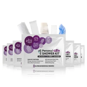 Compact Personal Shower Kit To-Go– Your Hygiene Companion for Travel, Gym, Camping | Shower on the Go | Shampoo, Soap, Towel. All in One (10)