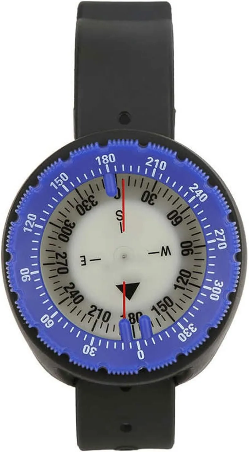 Compass Compass Hiking Survival Underwater Compass Professional 50M Diving Compass Waterproof Navigator Digital Watch Scuba Compass for Swimming Diving Scuba(Blue)