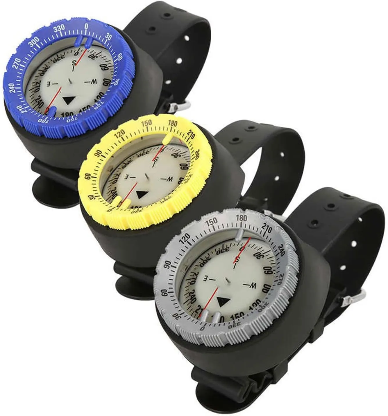 Compass Compass Hiking Survival Underwater Compass Professional 50M Diving Compass Waterproof Navigator Digital Watch Scuba Compass for Swimming Diving Scuba(Blue)