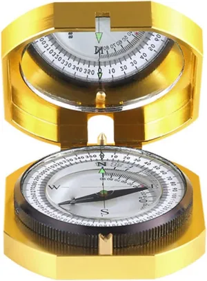 Compass Hiking, Multifuction Navigation Metal Gold Compass Handheld Lightweight Camping Geological Pocket Compass