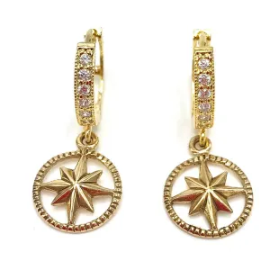 Compass Huggie Earrings