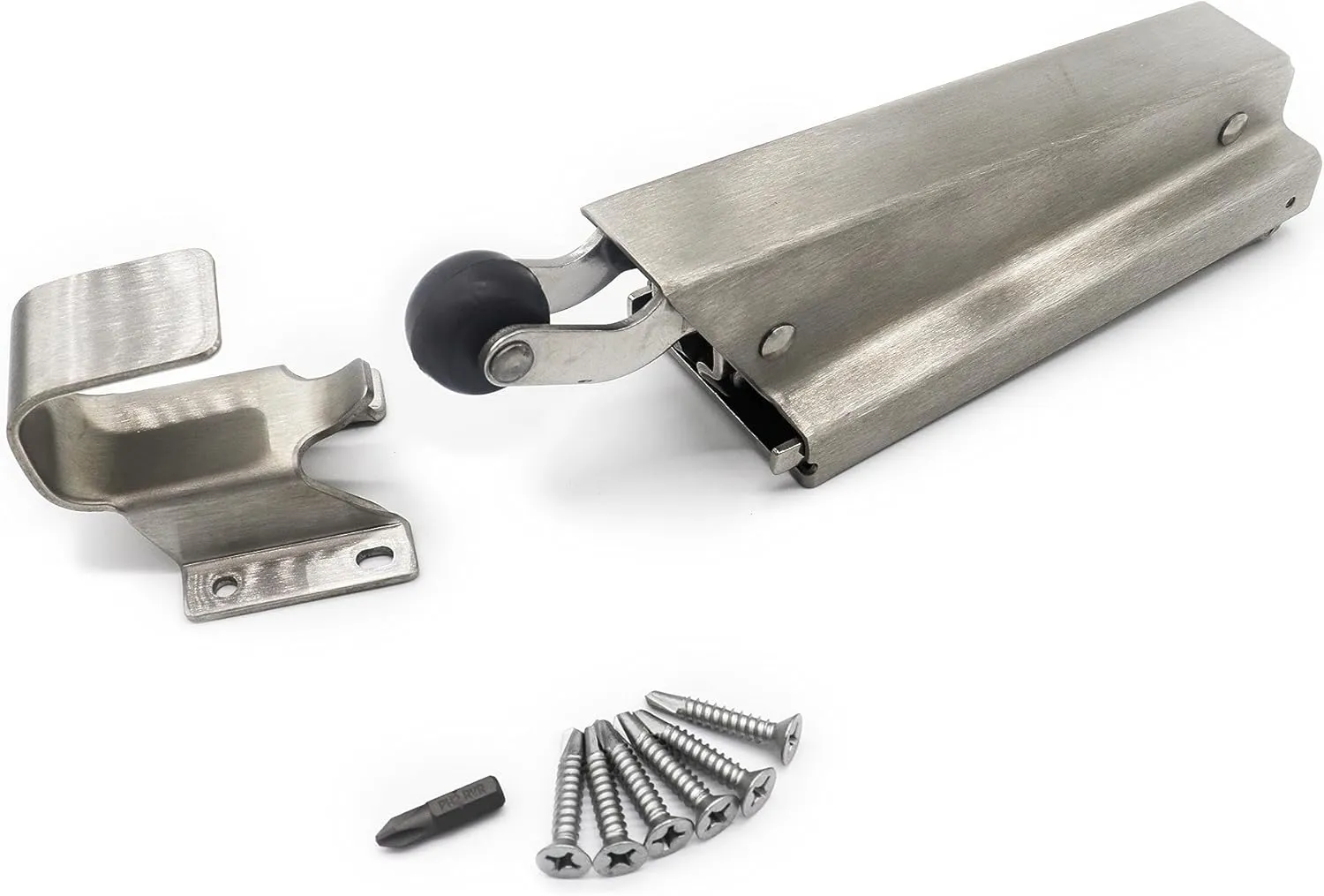 COMPONENT HARDWARE KEIL W94 SATIN STAINLESS STEEL CONCEALED Mount HYDRAULIC DOOR CLOSER with HOOK and HARDWARE KIT