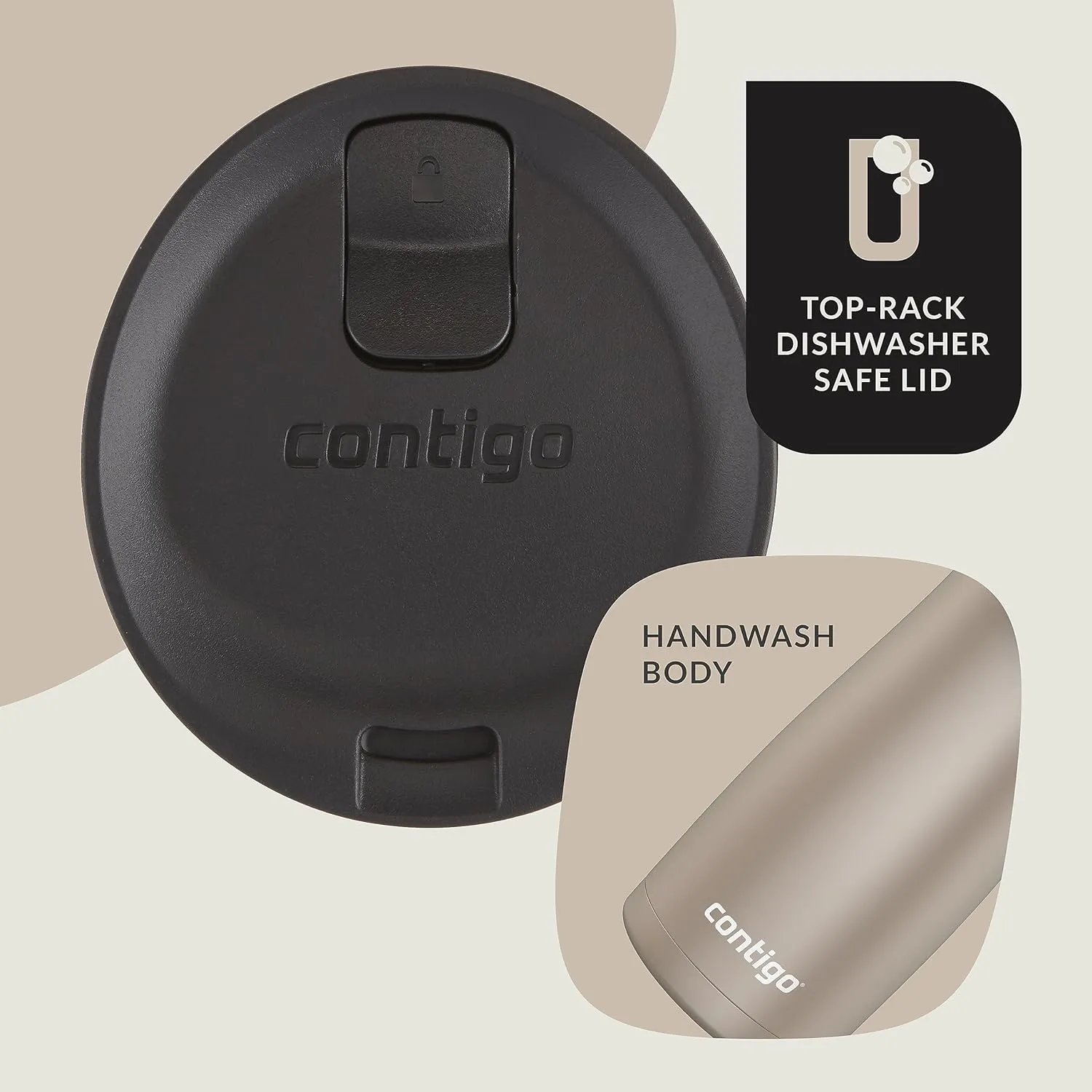 Contigo West Loop 2.0 Leak-Proof Spill-Proof Insulated Stainless Steel Travel Mug, 16oz., 2 Pack, Brown Sugar & Chocolate Truffle Metallic