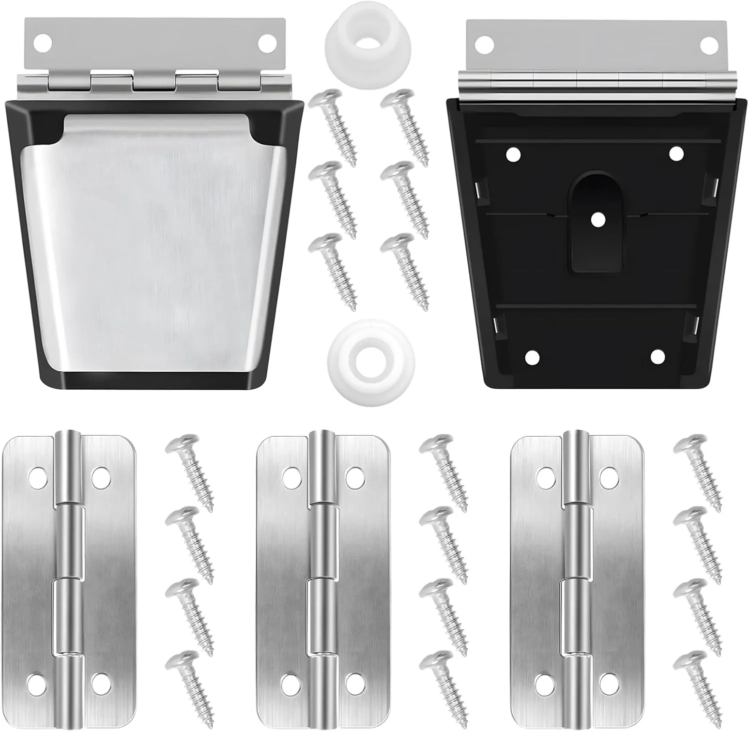 Cooler Hinges & Latch Replacement Parts Set, Stainless Steel Latch and Hinge Parts Kit with High-Strength Screws