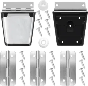 Cooler Hinges & Latch Replacement Parts Set, Stainless Steel Latch and Hinge Parts Kit with High-Strength Screws