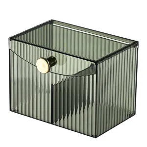 Cosmetic storage box cotton swab cosmetic cotton beauty egg makeup brush desktop storage with lid compartment transparent storage box