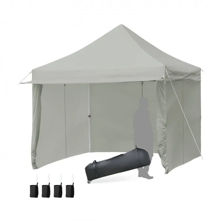 Costway 10x10 ft Pop-Up Tent Canopy with Removable Zippered Sidewalls - Suitable for Outdoor Parties and Camping