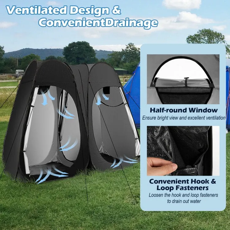 Costway Outdoor Pop-Up Canopy Tent - Black Two-Person Waterproof Tent, Suitable for Camping and Hiking
