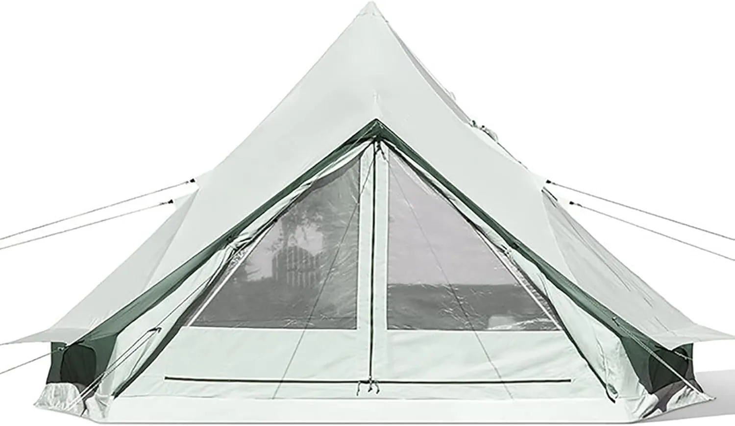 Cotton Canvas Family Camping Tent, Camping Tent for 3-4 People Automatic 60s Large Space Tower, Bell Shaped Teepee Tent, Waterproof Teepee Pyramid Tent