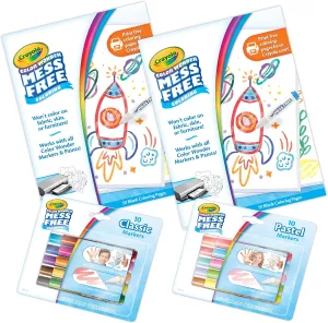 Crayola Color Wonder Mess Free Coloring Kit (120ct), 100 Mess Free Coloring Pages & 20 Mini Markers, Toddler Easter Basket Essentials, Travel Activity