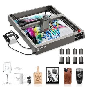 Creality Laser Engraver, Falcon2 40W Output Laser Cutter with Air Assist, 25000mm/min Speed & High Accuracy Laser Engraving Machine for Wood and Metal, Acrylic, Leather