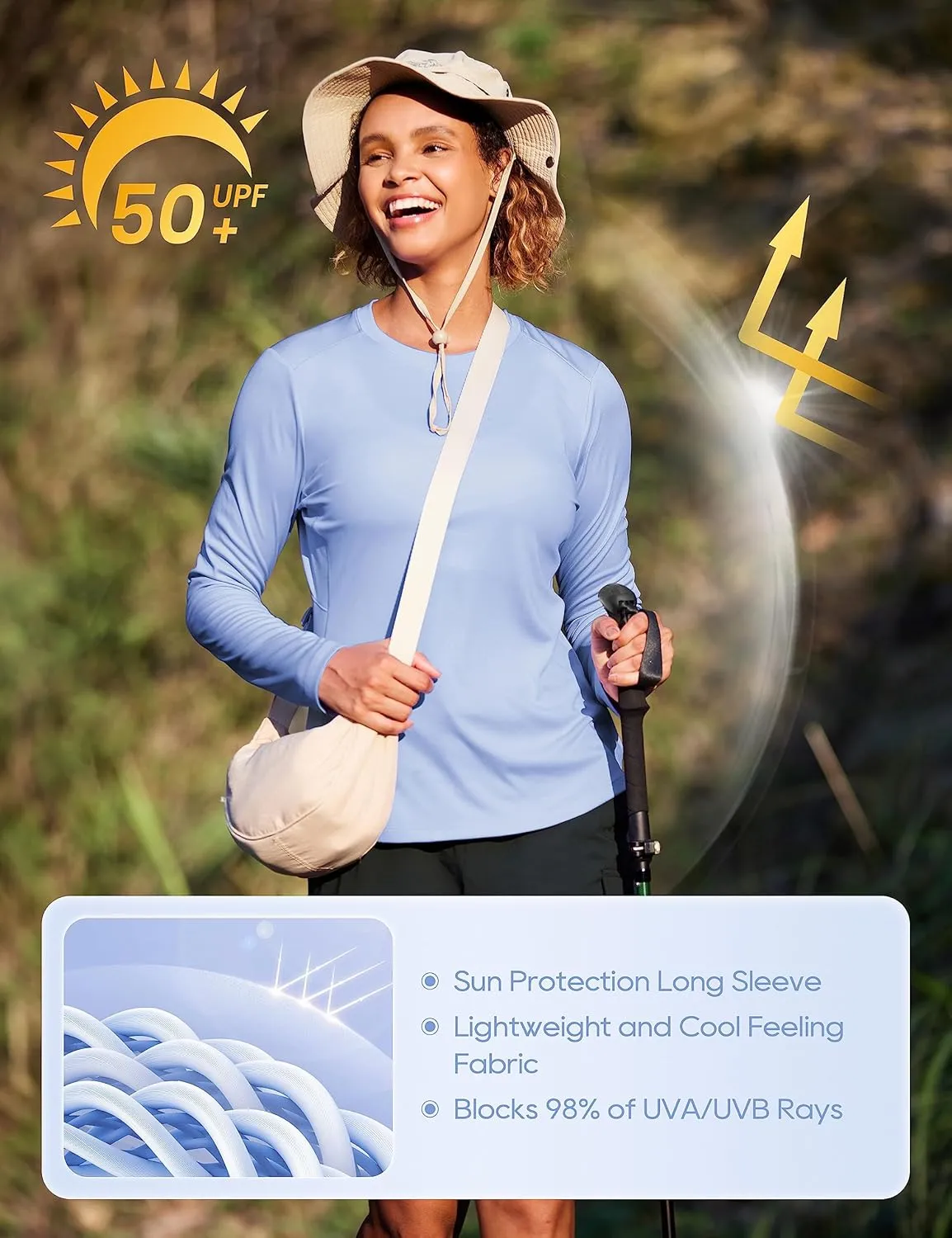 CRZ YOGA Womens UPF 50  Sun Long Sleeve UV Protection Workout Tops Lightweight Quick Dry Outdoor Hiking Running Shirts