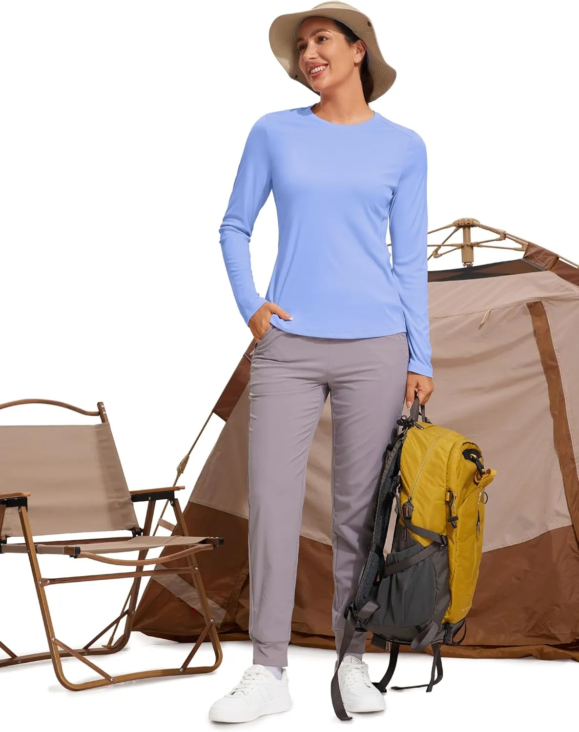 CRZ YOGA Womens UPF 50  Sun Long Sleeve UV Protection Workout Tops Lightweight Quick Dry Outdoor Hiking Running Shirts