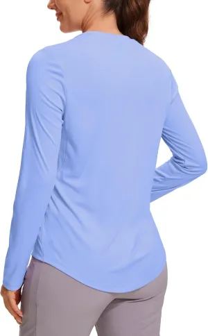 CRZ YOGA Womens UPF 50  Sun Long Sleeve UV Protection Workout Tops Lightweight Quick Dry Outdoor Hiking Running Shirts