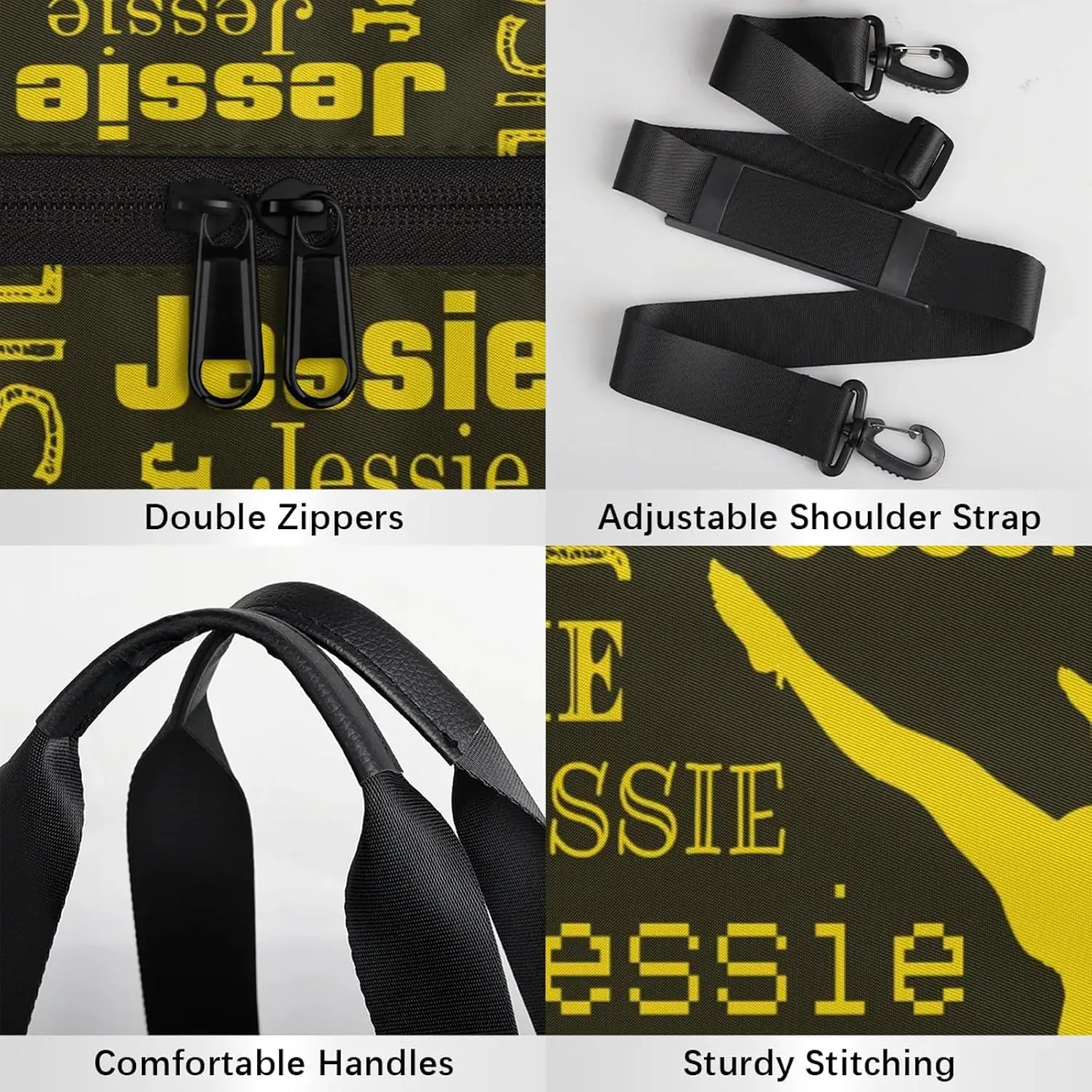 Custom Gymnastics Duffel Bag Personalized Sports Bag with Name Overnight Weekender Duffel Bag Customized Gym Sport Gifts for Women Men, Gold