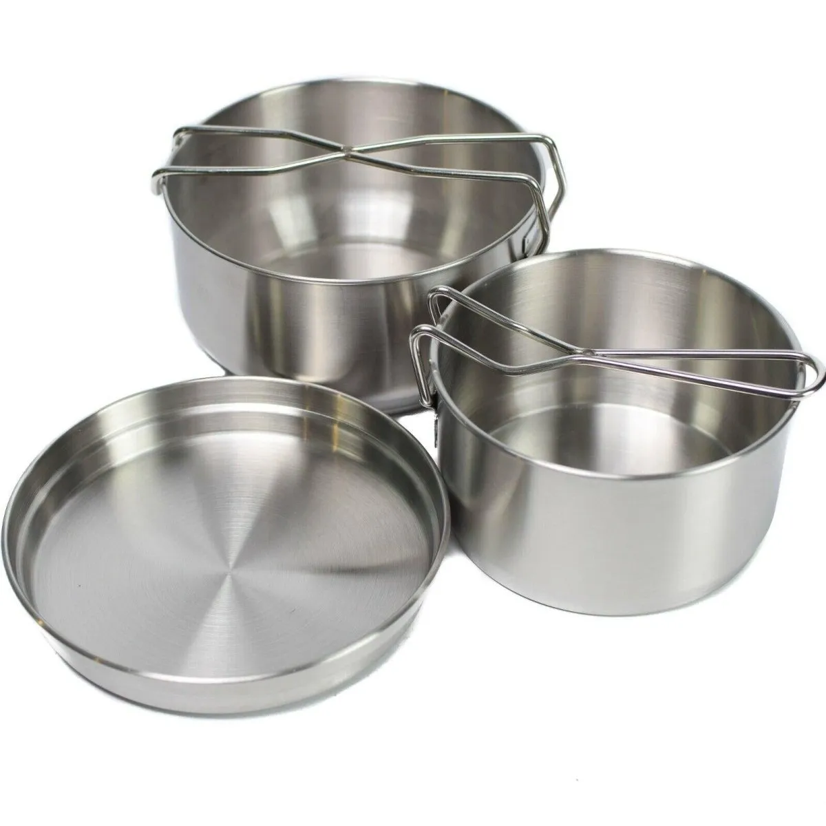 Czech Army Bushcraft Camping Cooker Military Stainless Mess Kit cookware 3 parts