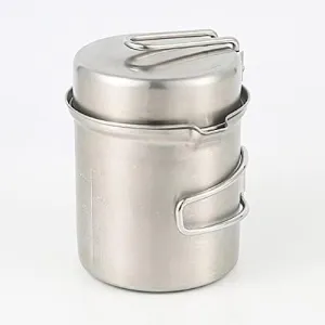 DAGIJIRD Stainless Steel Cookware Pot Mess Kit Set Wood Stove Hiking Tool Kit for Outdoor Camping Hiking