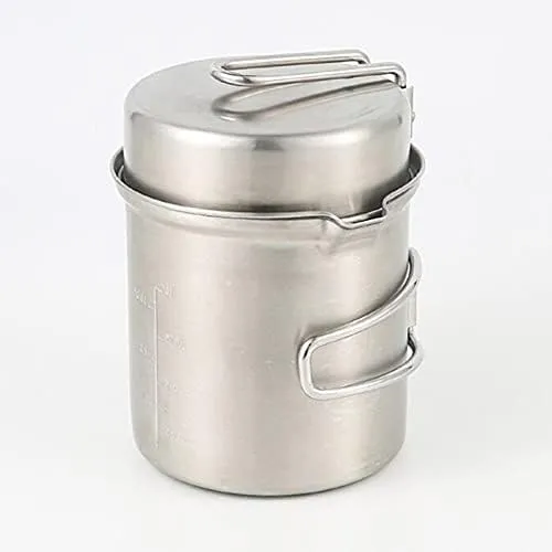DAGIJIRD Stainless Steel Cookware Pot Mess Kit Set Wood Stove Hiking Tool Kit for Outdoor Camping Hiking