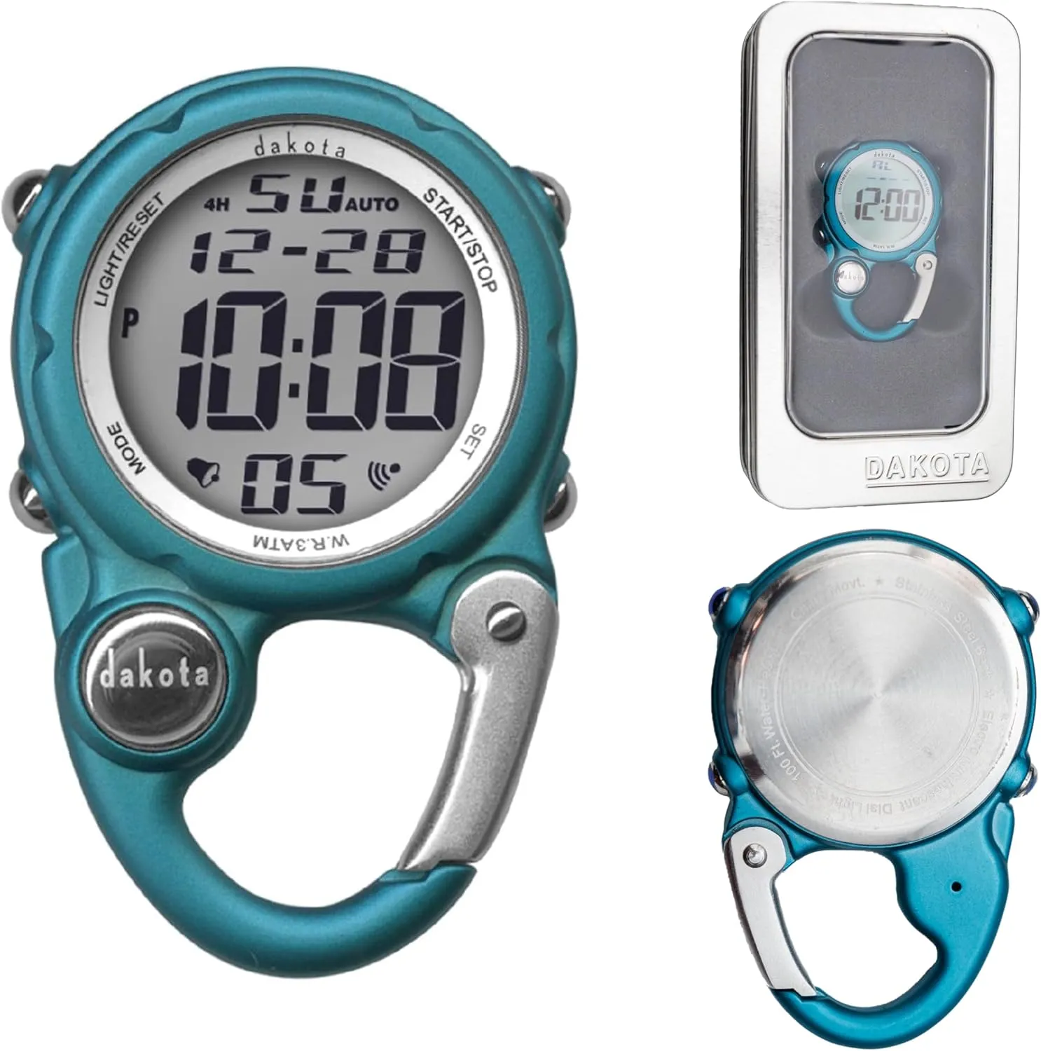 Dakota Digital Clip, Alarm, Stopwatch, Timer and Dual Time, Quality Pocket and Fob Watch, Premium Durability Outdoor Gifts for Men, Tactical Digital Clip on Watch