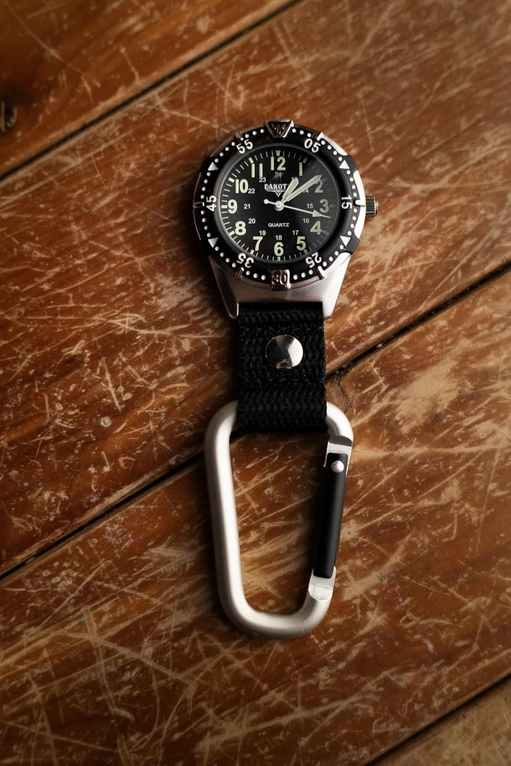 Dakota Digital Clip, Clip Watch, Alarm, Fob Watch, Timer and Dual Time, Outdoor Gifts for Men and Women, Use for Fishing Hunting, and More