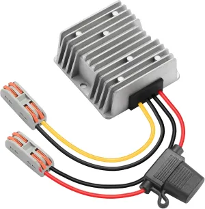 DC DC Converter 9V-32V to 12V 10A 120W Step Down Converter Voltage Regulator Transformer with Fuse Waterproof Power Adapter Supply for Golf Cart Car LED Stip Light