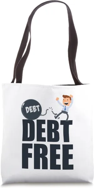 Debt Free Financial Freedom Ball and Chain Finance Character Tote Bag