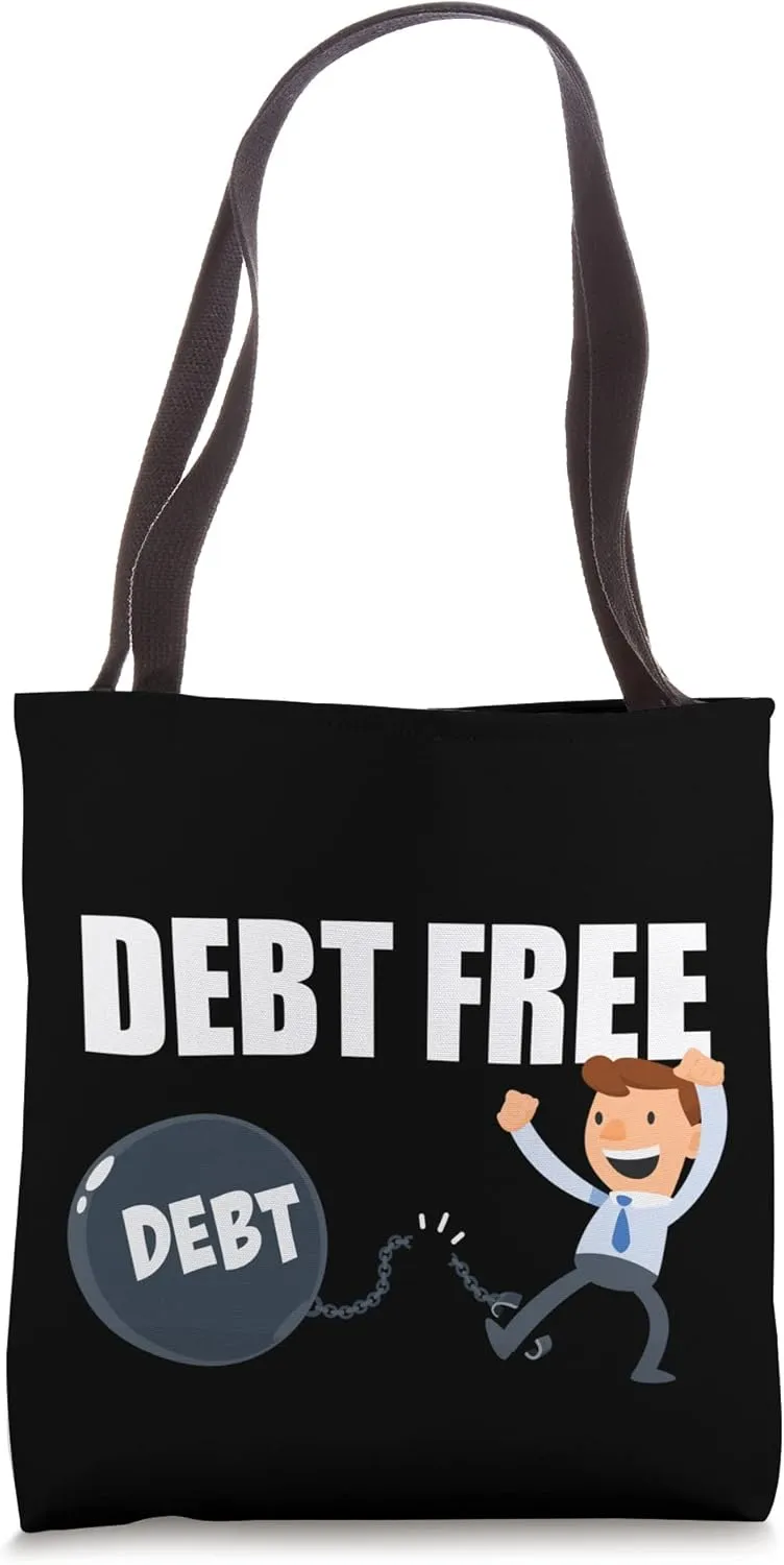 Debt Free Financial Freedom Ball and Chain Finance Character Tote Bag