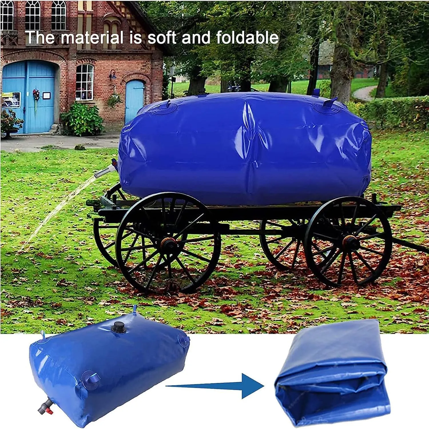 DEHIWI Collapsible Water Bladder Tanks,Water Storage Bladder,Large-Capacity PVC Water Storage Container,Portable Emergency Water Storage Tank,Soft Drought-Resistant Water Bag,4000L