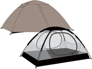 Desert White 2 Person Backpacking Tent,Double Layer,Windproof,Waterproof,Ventilated for Outdoor Camping
