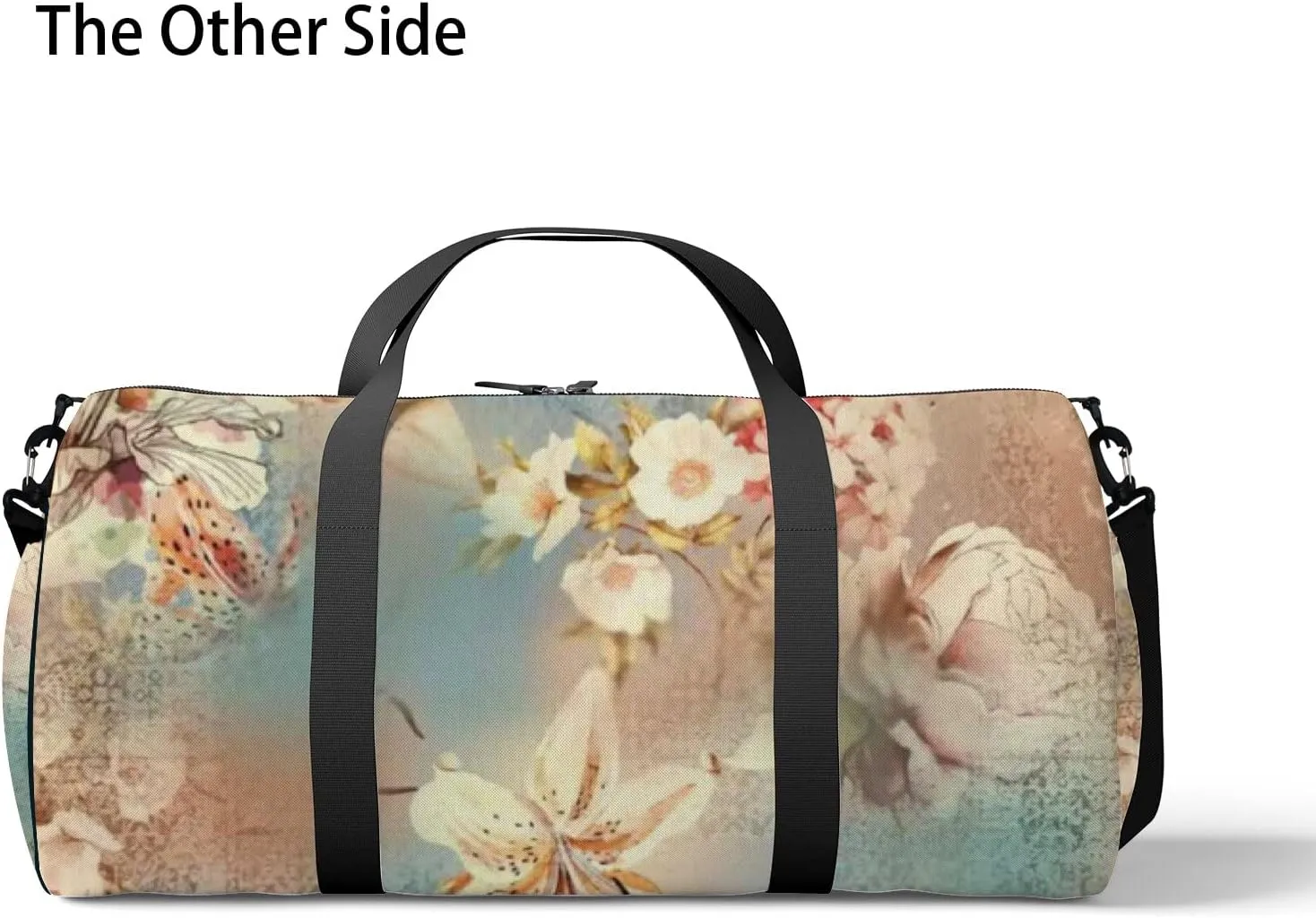 Digital Printing Textile Pattern Wallpaper Sports Bag Tote Bag Waterproof Gym Bag with Shoulder Strap Zipper 2 Side Pockets for Men and Women, Travel and Storage Shoulder Bag.