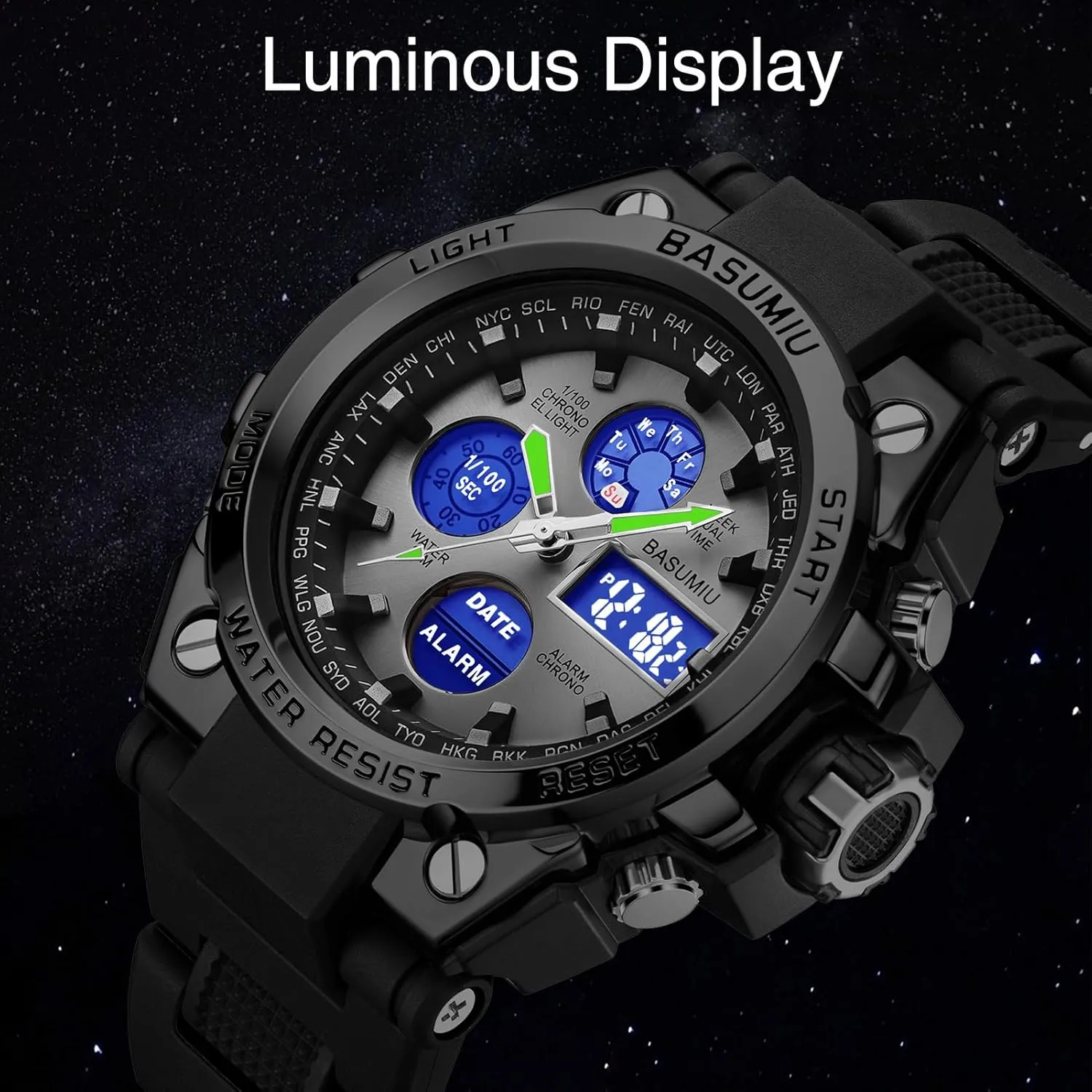 Digital Sports Watches for Men, Waterproof Tactical Military Wrist Watches