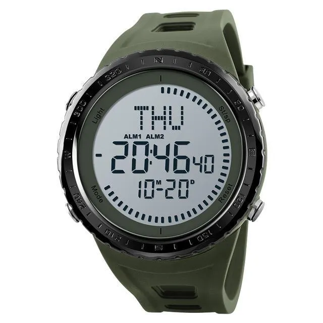 Digital Watch Men Compass