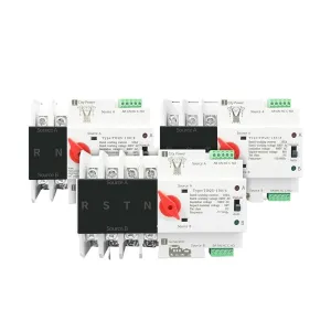 Din Rail 2P 3P 4P ATS Dual Power Automatic Transfer Switch Electrical Selector Uninterrupted Power 63A 100A Mini(2P,125A)