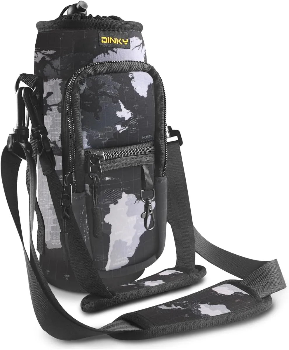 Dinky Water Bottle Carrier Bag with Adjustable Shoulder Strap - Neoprene Pouch Sleeve for Hiking, Camping and Fishing - Compatible with 32 oz, 40 oz Bottles