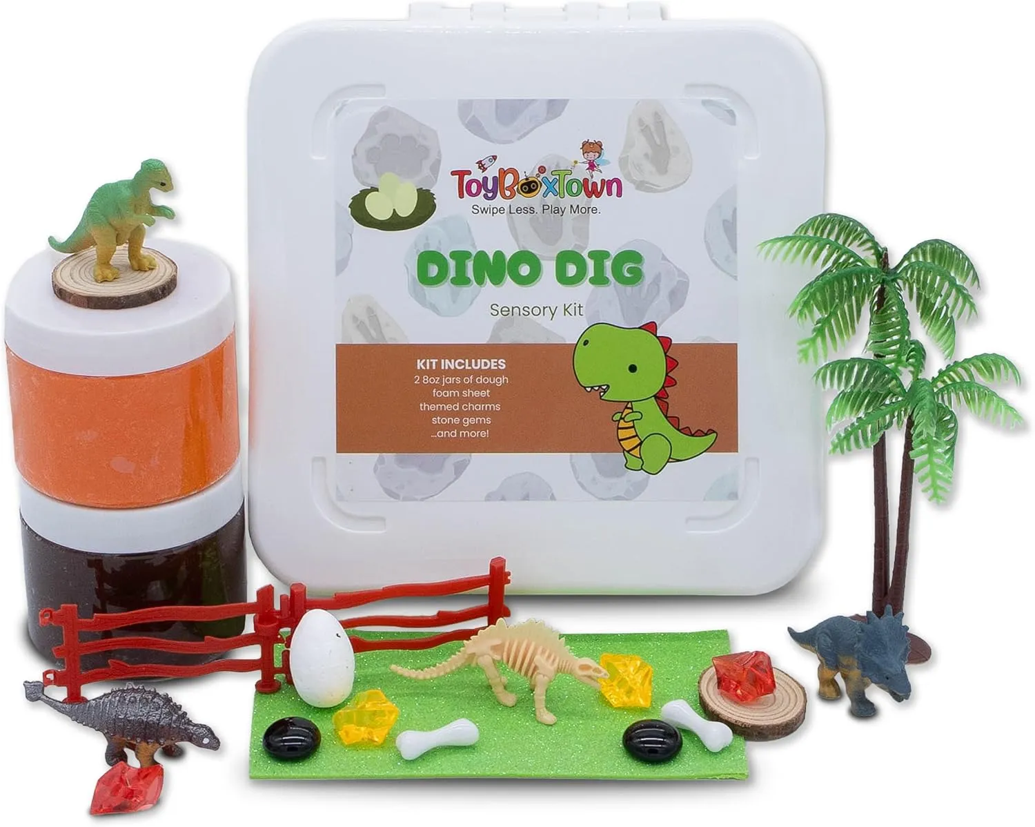 Dino Dig Sensory Kit Dinosaur Sensory Play, Cognitive Development and Fine Motor Skills, Tactile Activities for On The Go, Sensory Toys for Preschoolers and Kids Ages 4-8