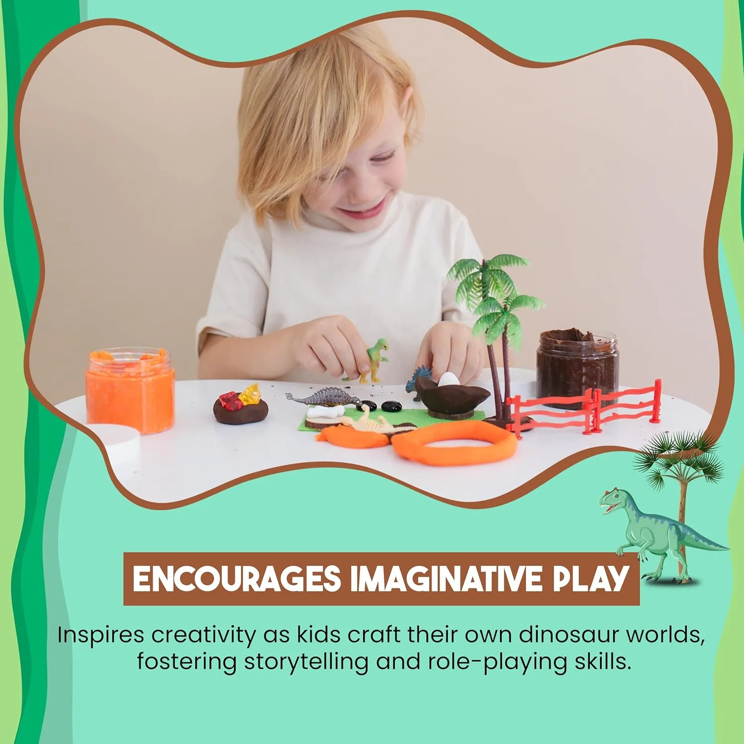 Dino Dig Sensory Kit Dinosaur Sensory Play, Cognitive Development and Fine Motor Skills, Tactile Activities for On The Go, Sensory Toys for Preschoolers and Kids Ages 4-8