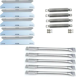 Direct store Parts Kit DG253 5-pack Replacement burner, heat plate/shield, Crossover Tube for Charmglow 720-0289 720-0396 720-0536 720-0578 Gas Grills, 17 inch replacement pipe burner and heat plate