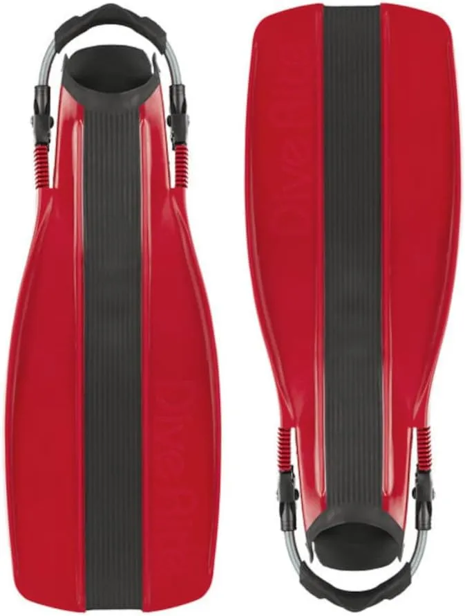 Dive Rite XT Fins with Stainless Steel Spring Straps (Red, SM)