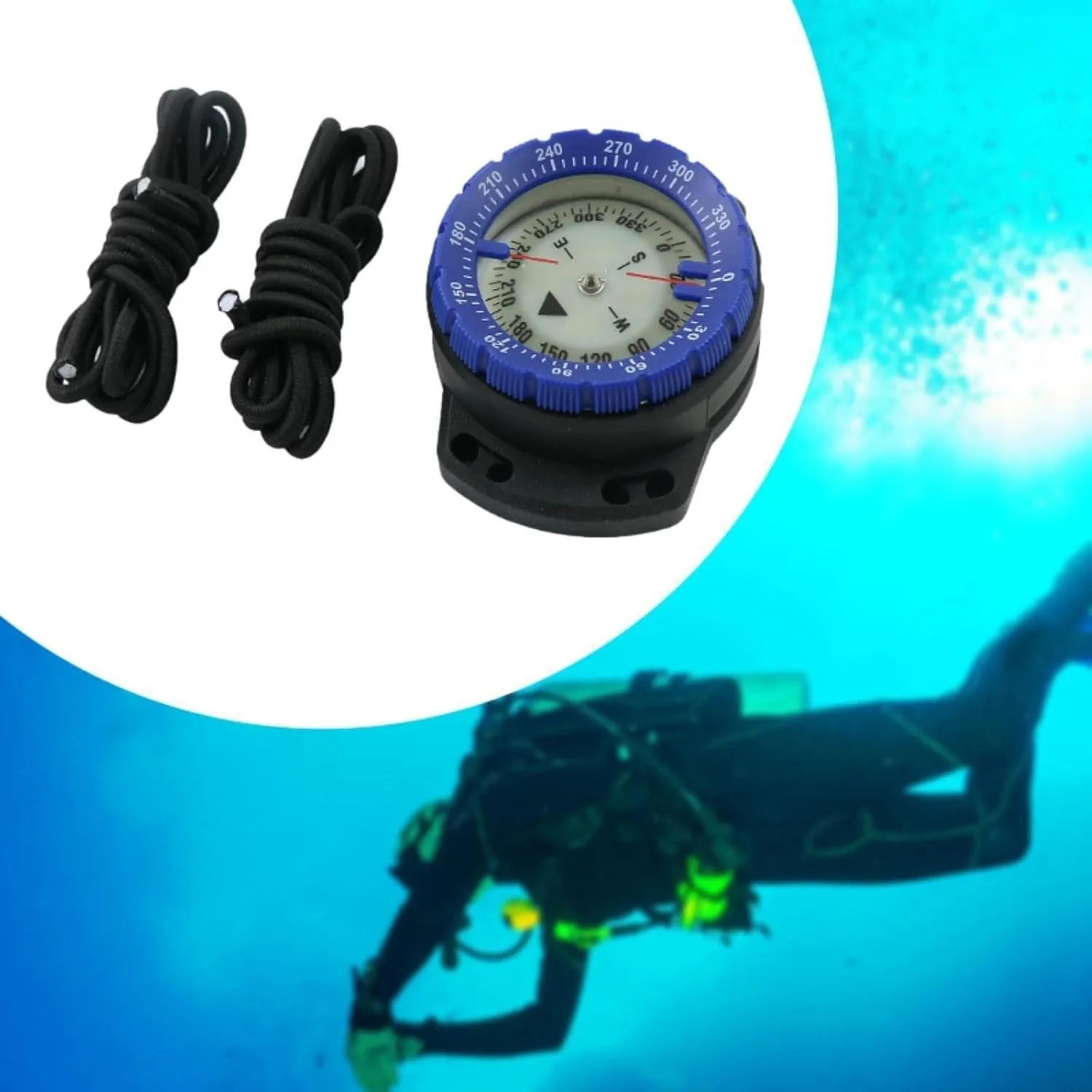 Diving Compass Wrist Compass Waterproof Lightweight Kayak Compass Diving Accessory for Survival Emergency Hiking Kayaking