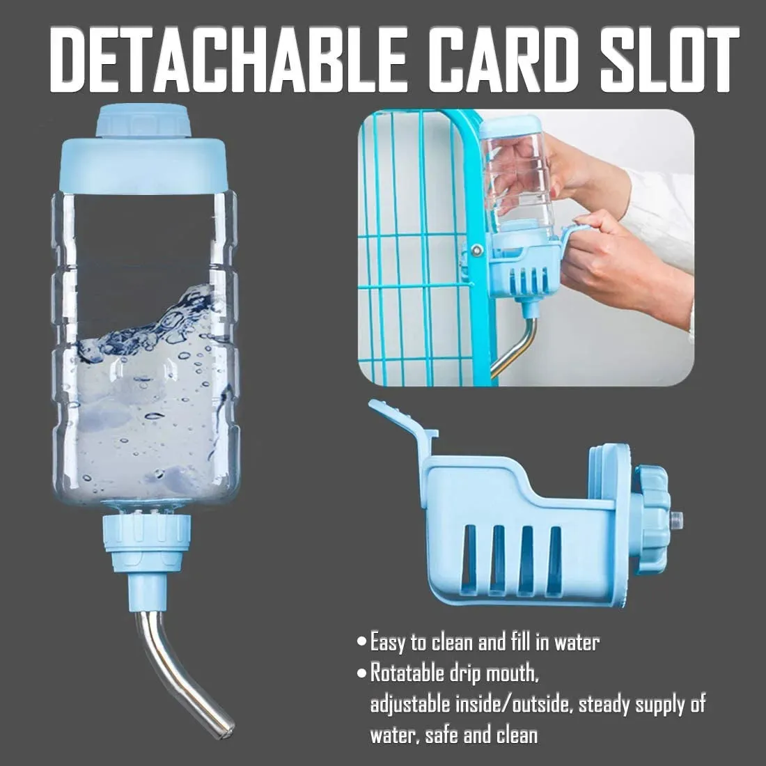 Dog Water Bottle Dispenser for Cage Crate Kennel Auto
