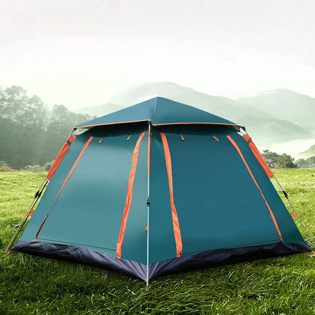 Dome Camping Tent 3-5 Person 4 Season Double Layers Waterproof Anti-Windproof Tents Family Outdoor Camping Tent