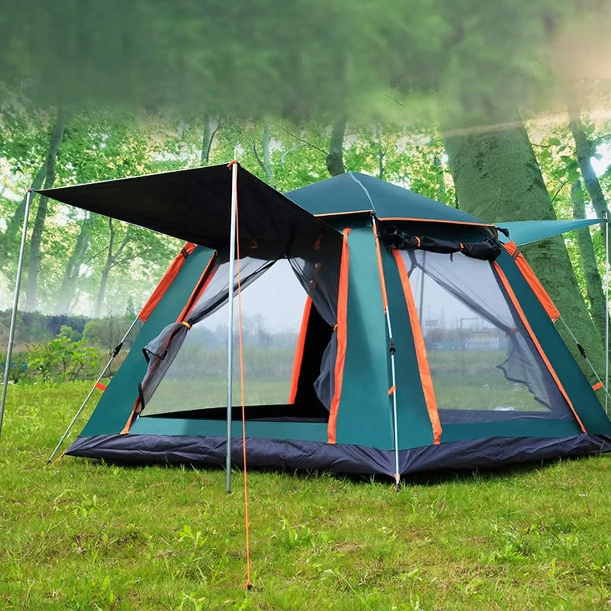 Dome Camping Tent 3-5 Person 4 Season Double Layers Waterproof Anti-Windproof Tents Family Outdoor Camping Tent